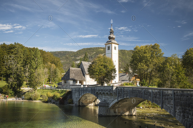 San Giovanni Church, Lake Bohinj, Triglav National Park, Upper Carniola, Slovenia, Europe