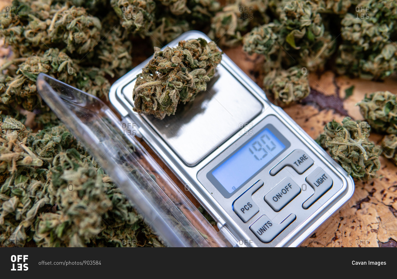 Marijuana joints ready to smoke and digital scale for weighing - a Royalty  Free Stock Photo from Photocase