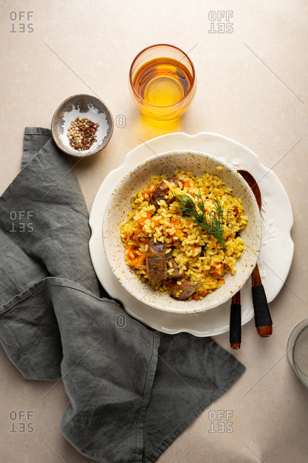 Basmati rice with goat meat