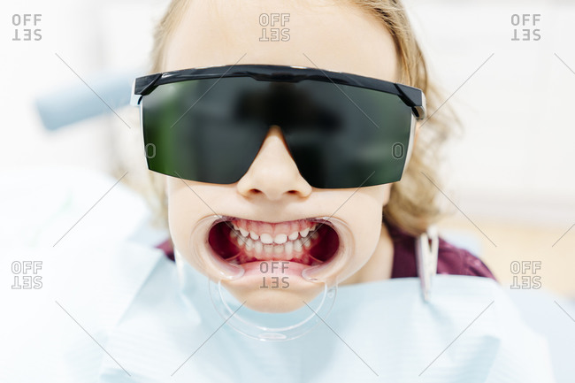 Portrait of girl at the dentist