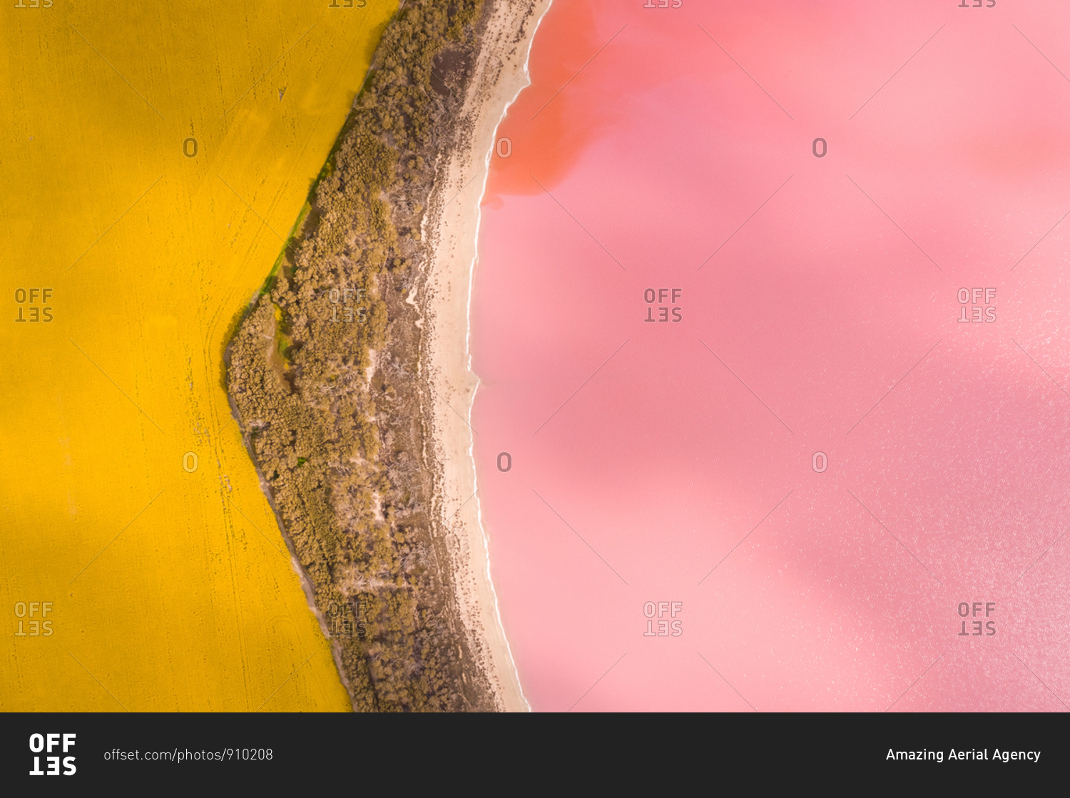 Aerial view of a pink lake, Dimboola, Victoria, Australia