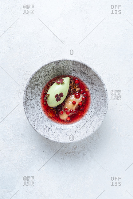 haute cuisine dessert stock photos - OFFSET