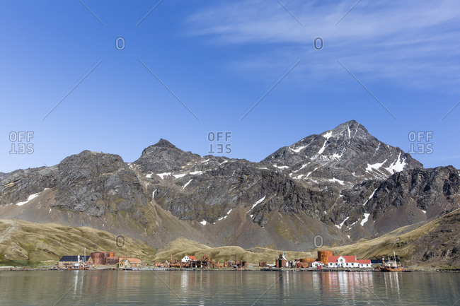 The abandoned Norwegian whaling station at Grytviken, now cleaned and open to tourism, South Georgia Island, Polar Regions