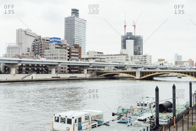 Tokyo, Japan - February 10, 2020: Sumida River in East Tokyo