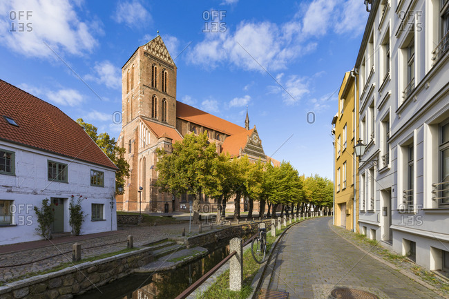 Germany- Mecklenburg-West Pomerania- Wismar- Hanseatic City- Old town and St. Mary's Church