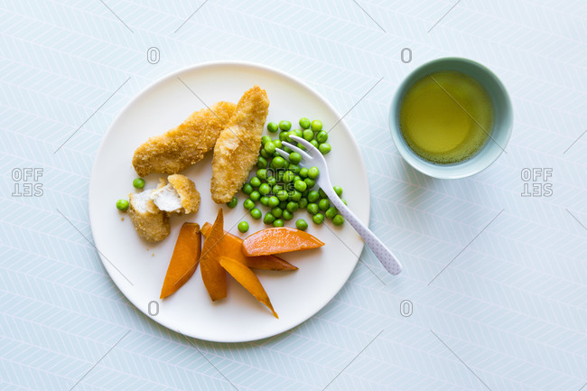 Toddler dinner with chicken and vegetables