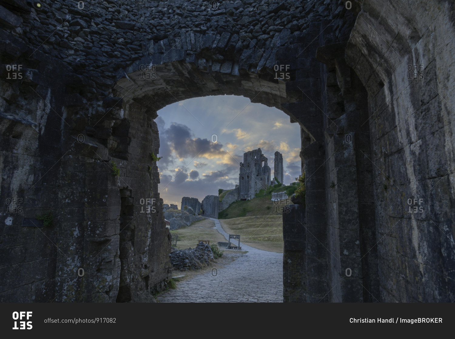 Castle ruin, Corfe Castle, England, Great Britain