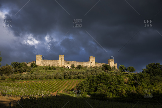 Monteriggioni, a walled medieval town in the Siena Province of Tuscany, Italy