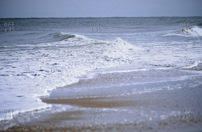 Rough water and waves in Pacific Ocean