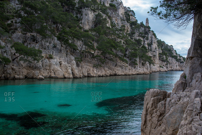 Bay and pristine fjord in Provence, France