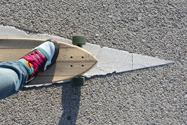 Longboard shot from the riders perspective