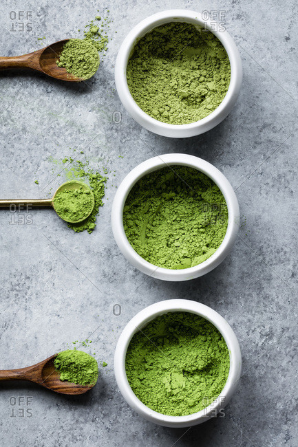 matcha green tea cup stock photos - OFFSET