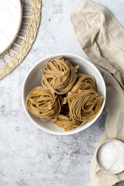 Fresh Dried Pasta in a Bowl