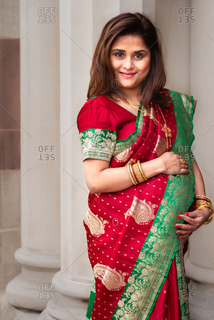 Premium Vector  Beautiful indian woman in sari indian woman wearing saree