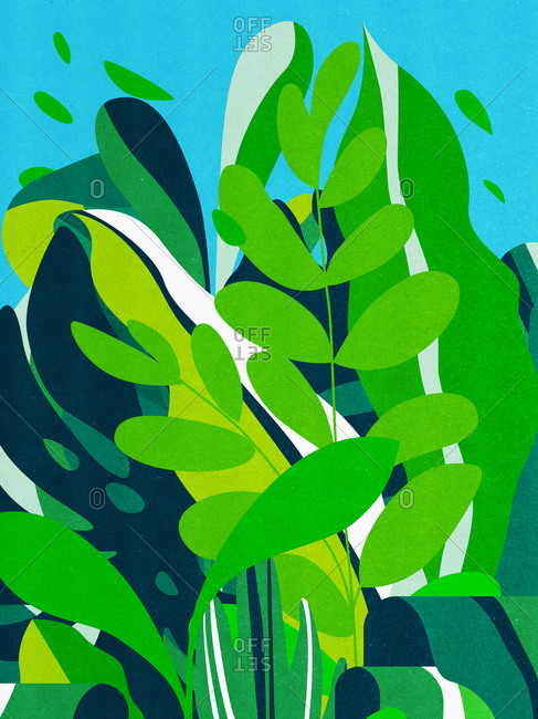 Detail of an exotic garden.