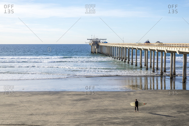 USA, California, La Jolla Cove, seals on rocks stock photo - OFFSET