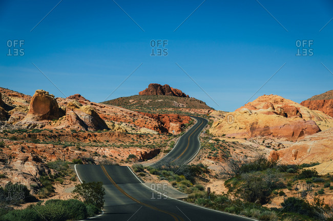 Road winding through the Desert Landscape