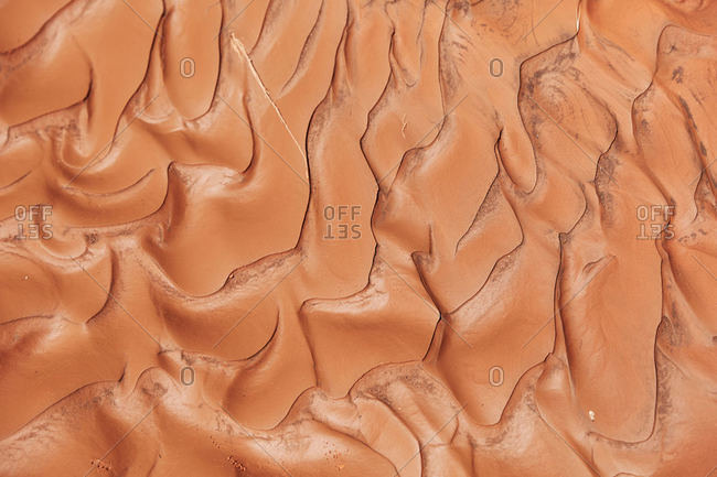 Overhead view of textured land in Valley of Fire State Park, Nevada