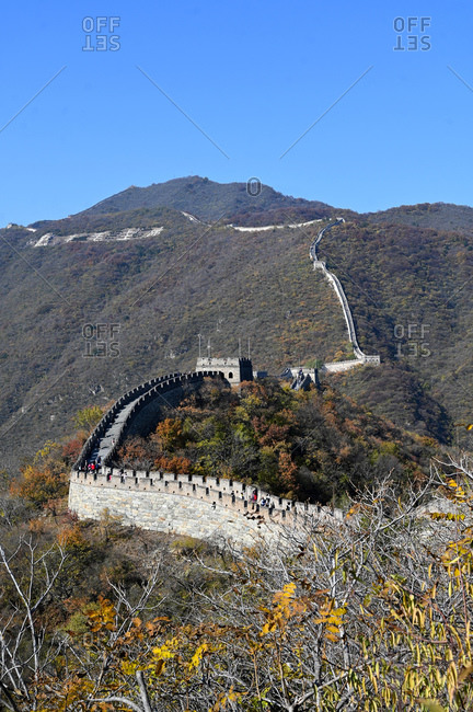 Great Wall of China, Mutianyu section, looking west towards Jiankou, UNESCO World Heritage Site, Beijing, China, Asia