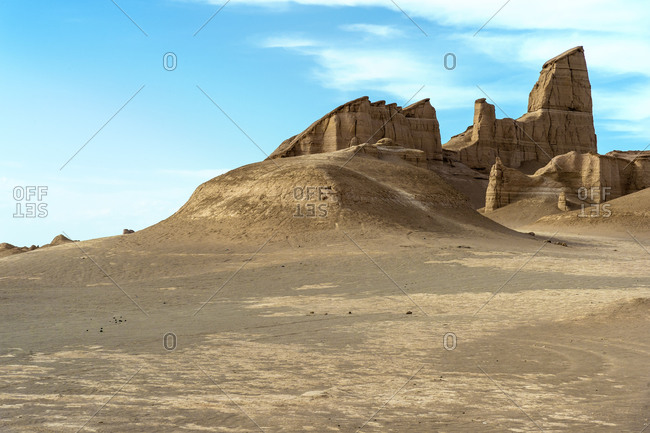 Dasht-e Lut (Lut desert), rock formations called Kalut, World's hottest place, Kerman Province, Iran, Middle East