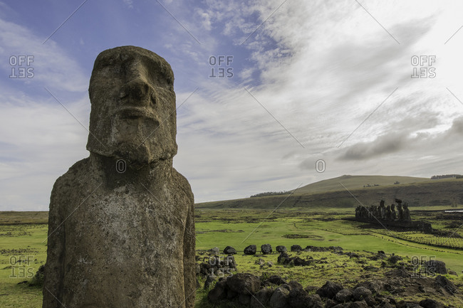 Easter Island heads, Easter Island (Rapa Nui), UNESCO World Heritage Site, Chile, South America