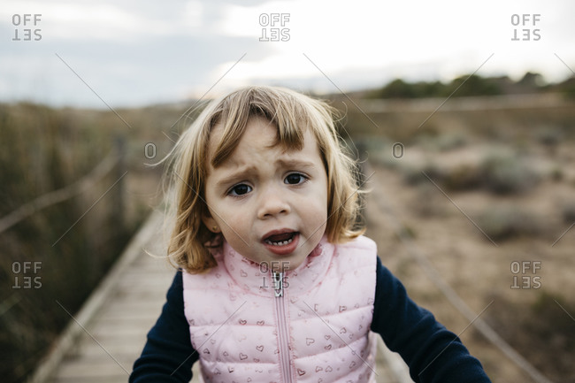 little girl sad face