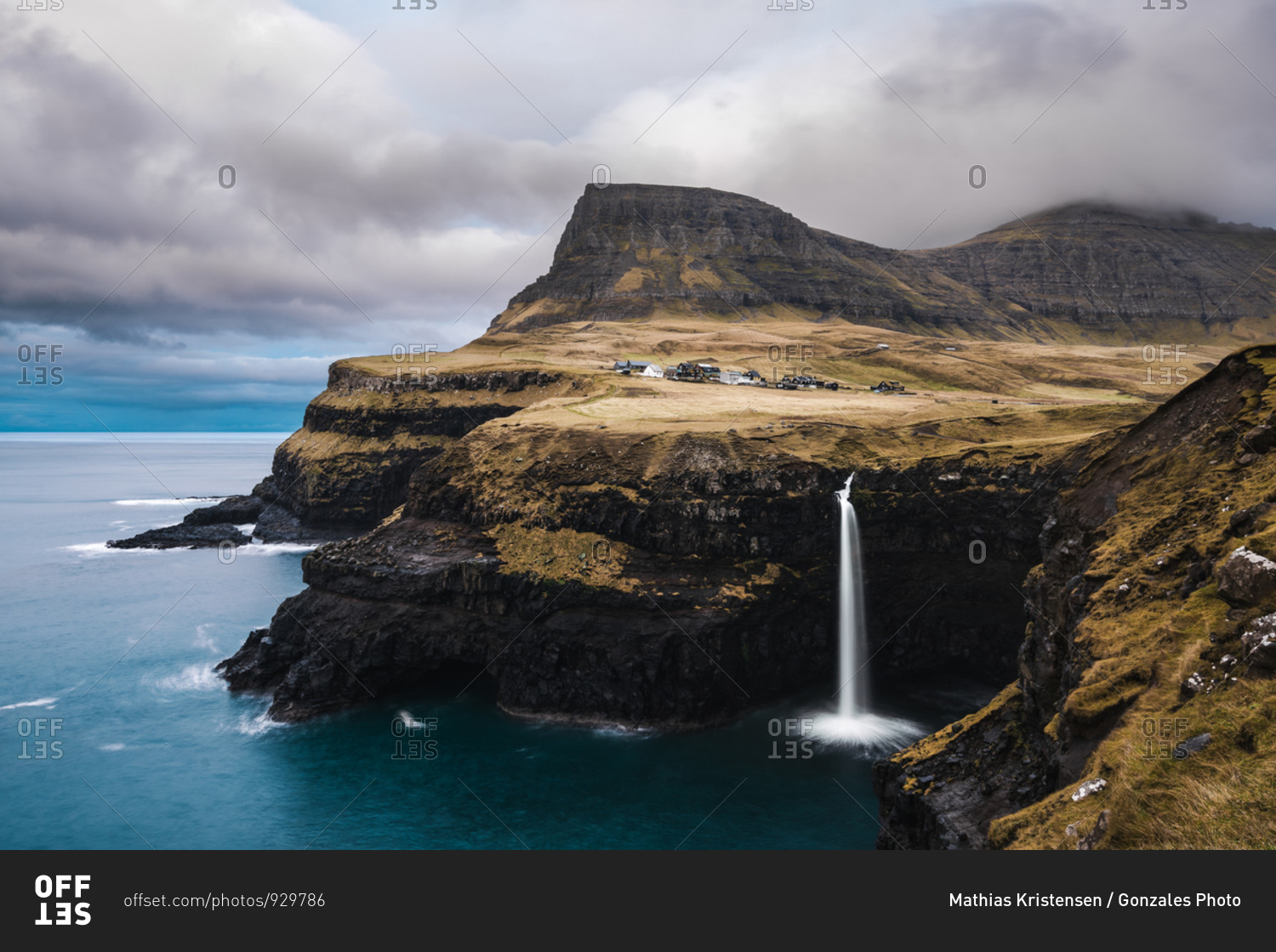 The Mulafossur Waterfall at Gasadalur in the Faroe Islands
stock photo - OFFSET