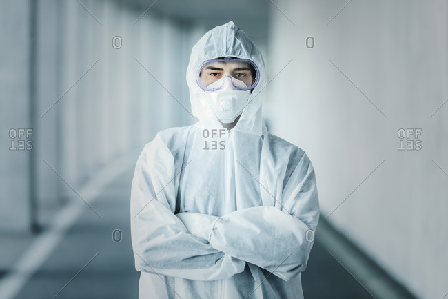 Portrait of man wearing protective clothing