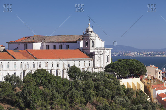 June 11, 2017: Igreja da Graca church, Miradouro da Graca lookout, Lisbon, Portugal