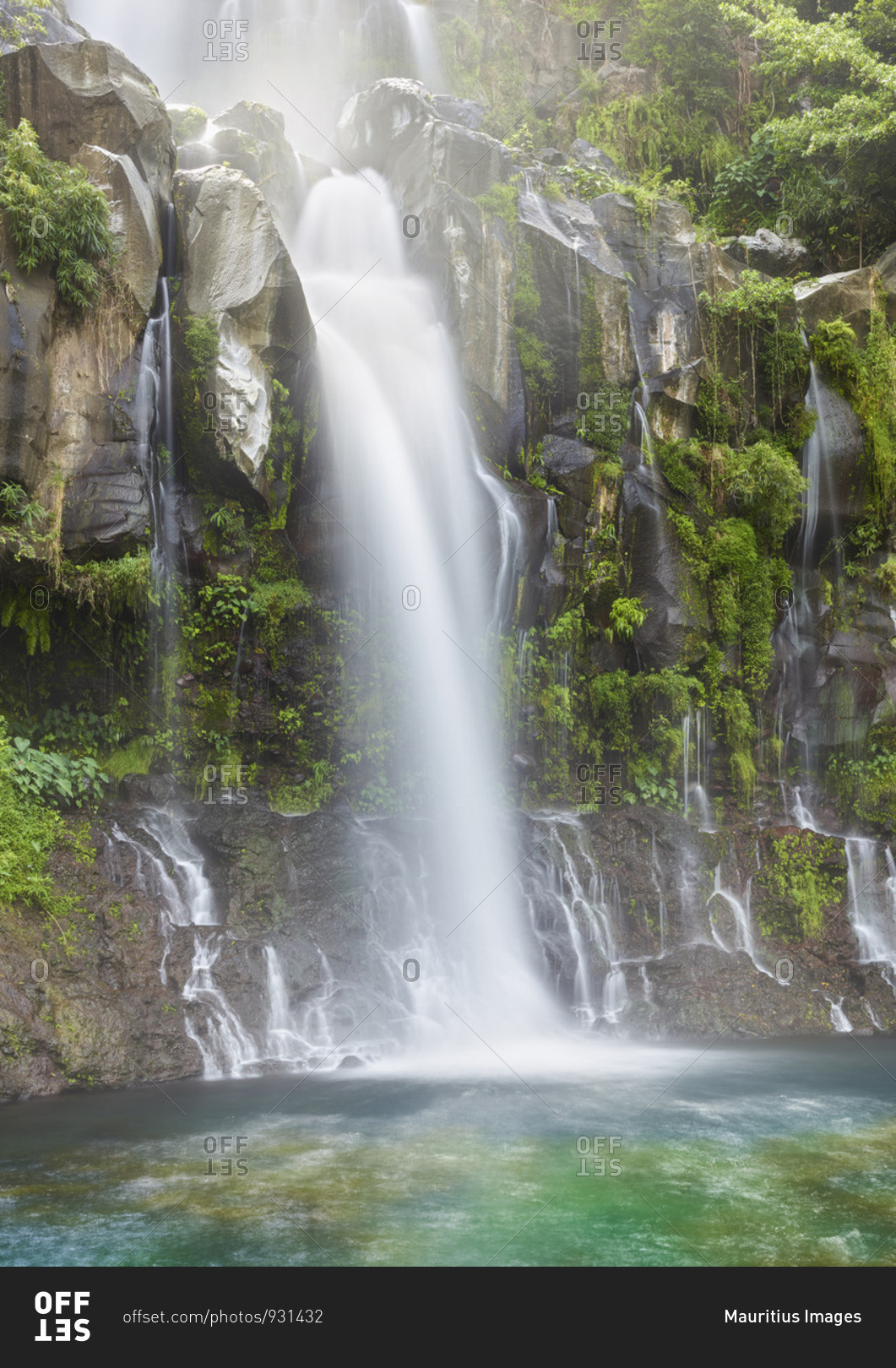 Waterfall Bassin des Aigrettes, Saint Paul, Reunion, France