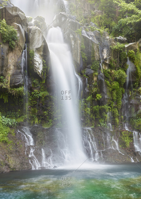 Waterfall Bassin des Aigrettes, Saint Paul, Reunion, France