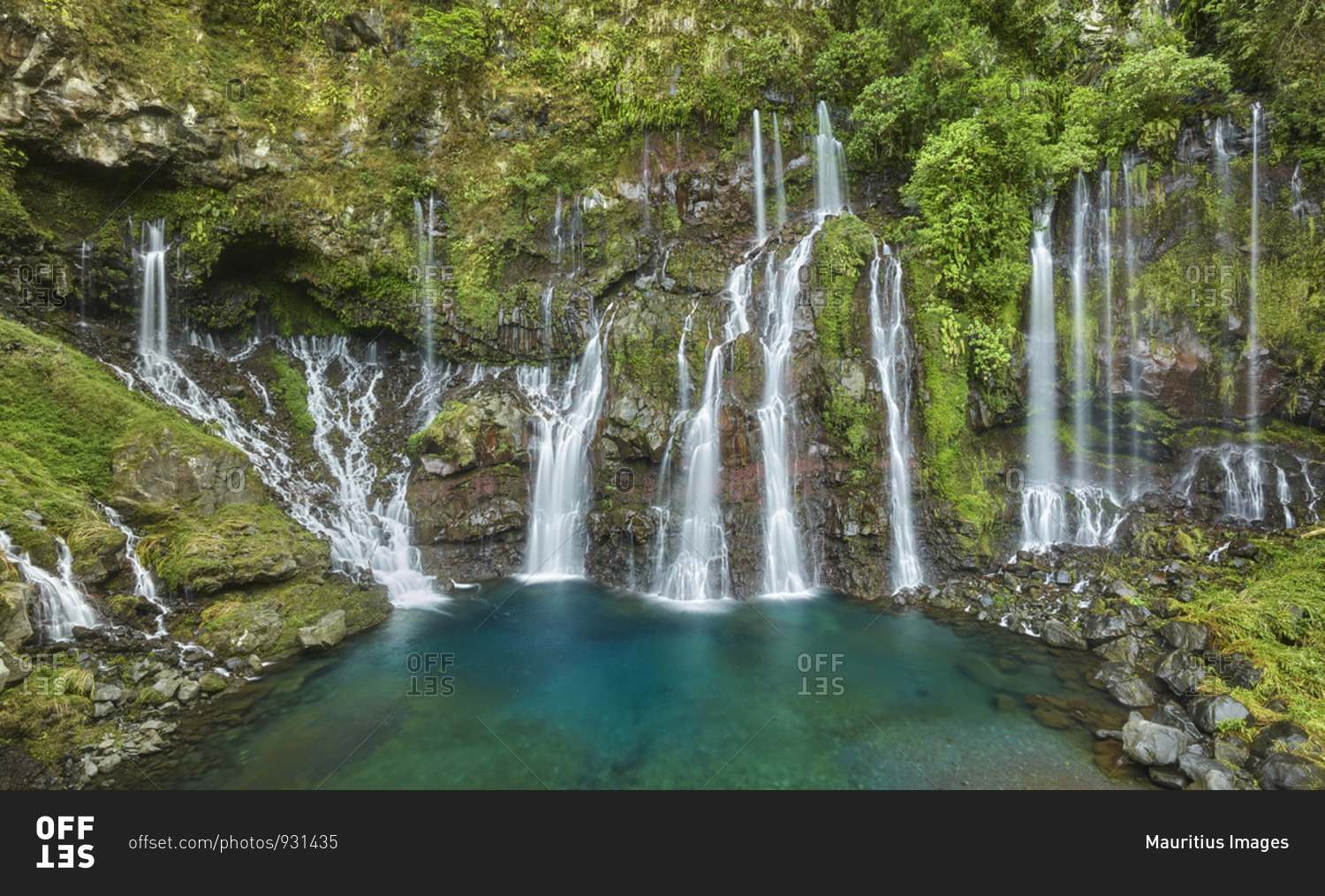 Waterfall Cascade de la Grande Ravine, Langevin, Reunion, France