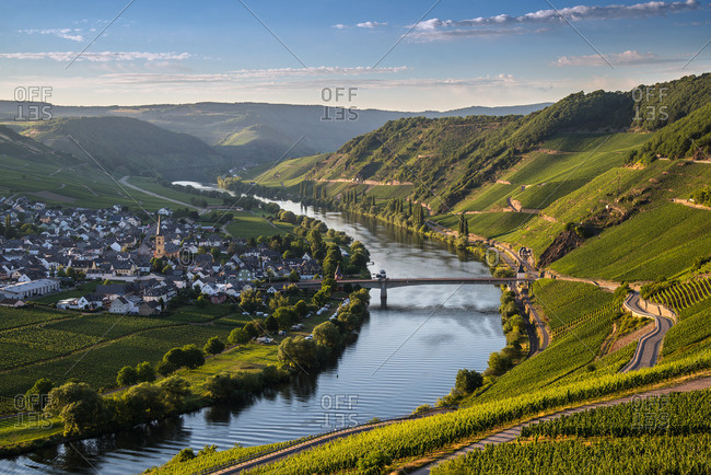 The Moselle loop at Trittenheim overlooking the vineyards.