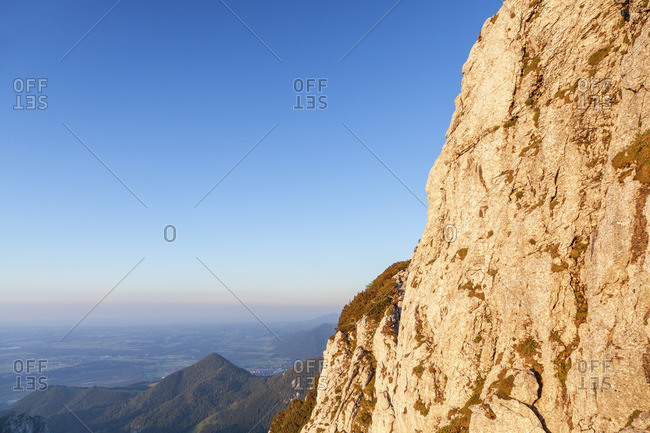 Rock at the summit of the Kampenwand (1669 m), near Aschau, Chiemgau Alps, Chiemgau, Upper Bavaria, Bavaria, southern Germany, Germany, Europe
