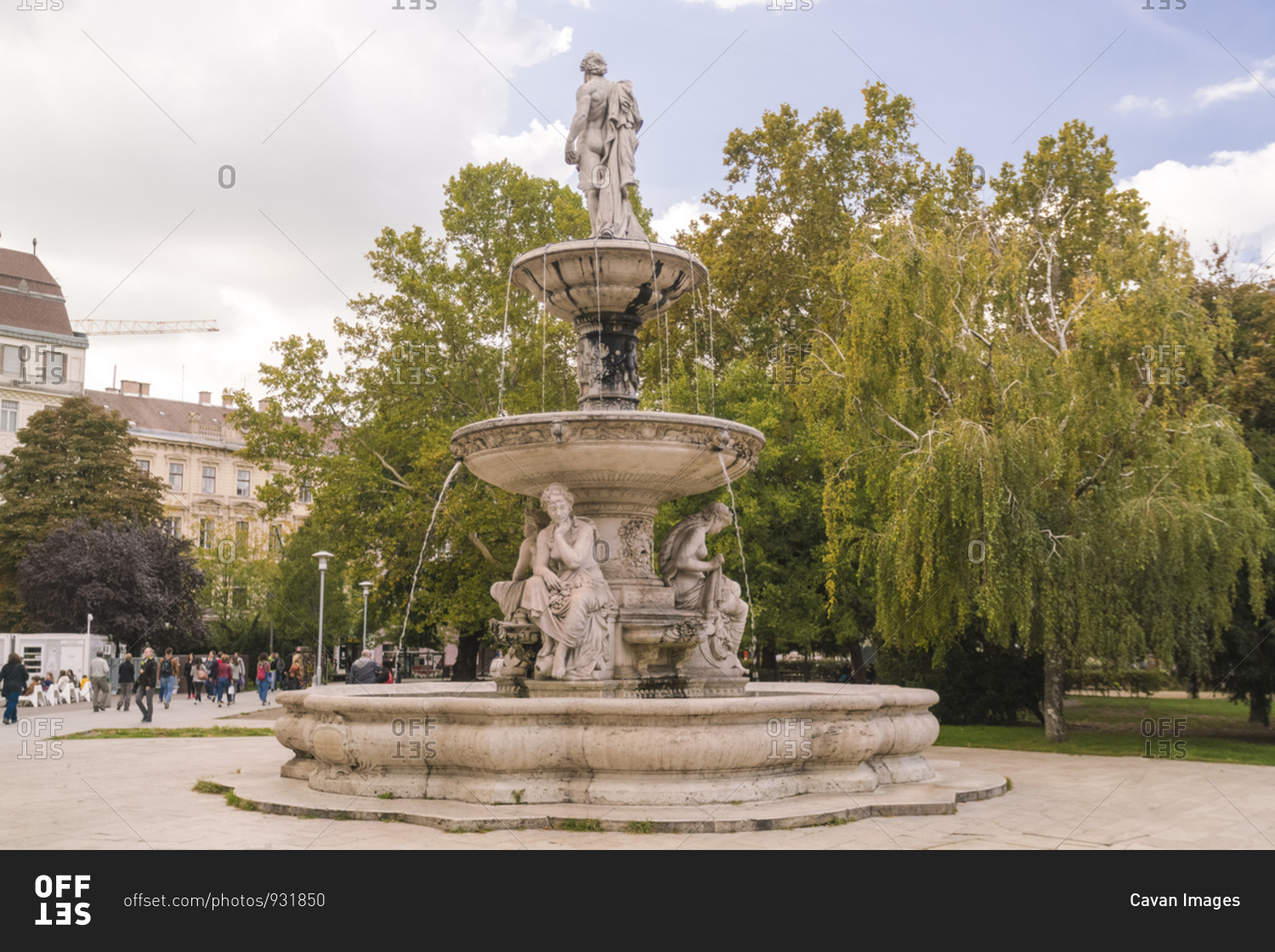 Danubius Fountain in Elizabeth Square in Budapest