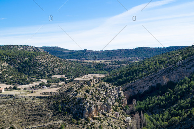 Landscape of mountains in the Valencian community, Spain