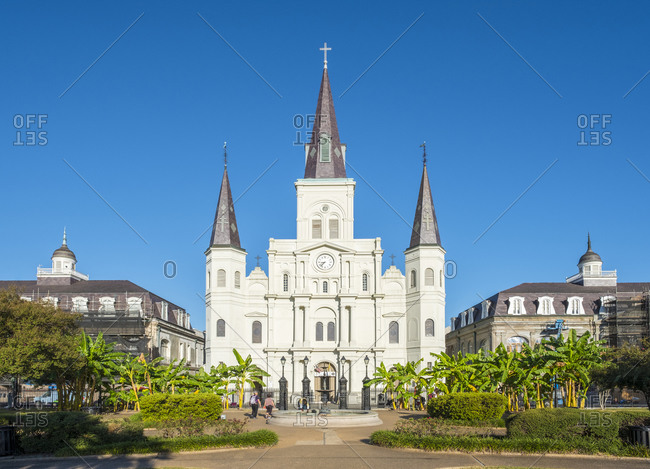 New Orleans, Louisiana, United States - October 12, 2016: Saint Louis Cathedral on Jackson Square in the French Quarter, New Orleans, Louisiana, United States