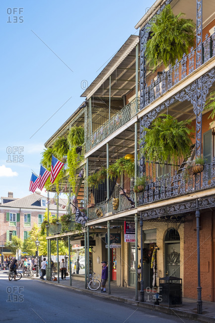 New Orleans, Louisiana, United States - October 13, 2016: French Quarter balconies on Royal Street, New Orleans, Louisiana, United States