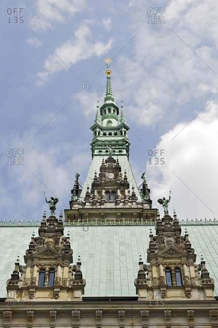 Facade of the town hall, Hamburg, Germany