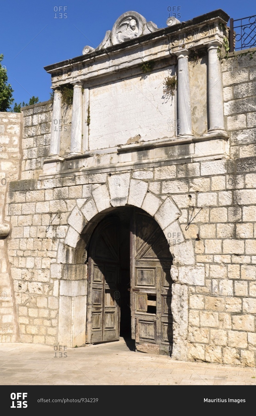 Old city gate in Split, Adriatic Sea, Dalmatia, Croatia, Southeast Europe