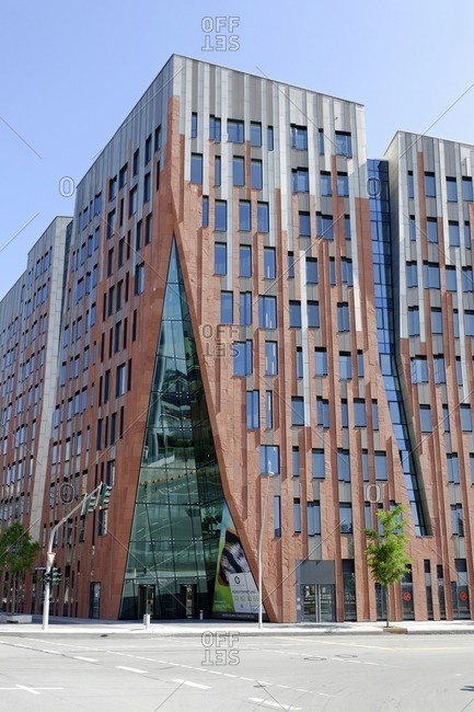 June 22, 2012: Sumatrakontor, facade, architecture, Hafencity, Hamburg, Germany
