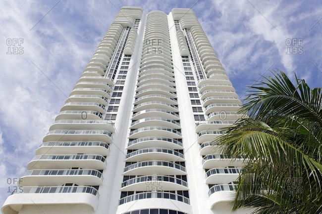Skyscrapers right on the beach, near '69 ST ', Miami South Beach, Florida, USA
