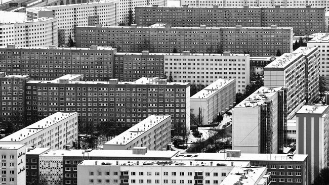 Prefabricated buildings, social housing, Jena, Thuringia, Germany