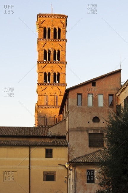 Tower of the Santa Francesca Romana church, Roman Forum, Rome, Italy, southern Europe, Europe