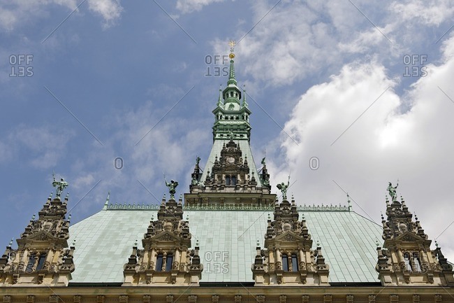 Facade of the town hall, Hamburg, Germany