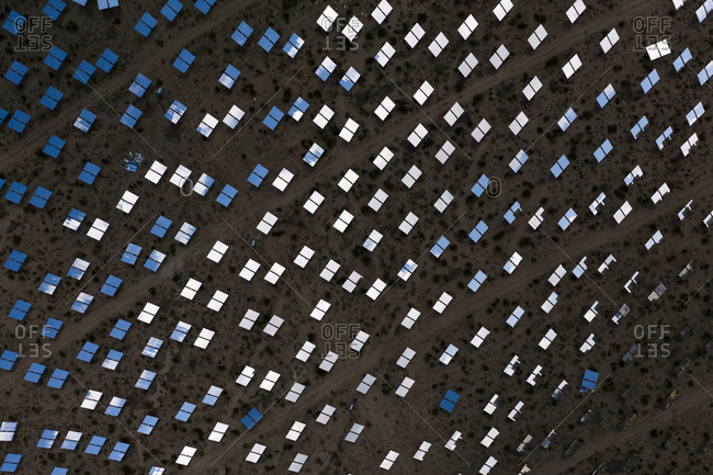 A massive solar array at the Ivanpah Generating station in the d