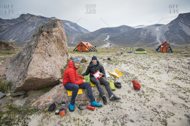 Climbers relax for a meal at June Valley,