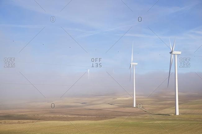 Wind turbines for sustainable electric energy production in Spain.
