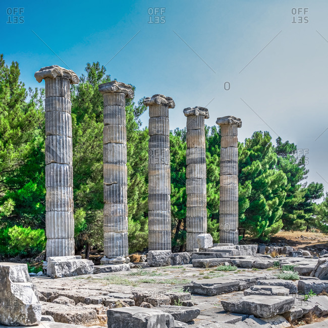 The Temple of Athena Polias in the Ancient Priene, Turkey