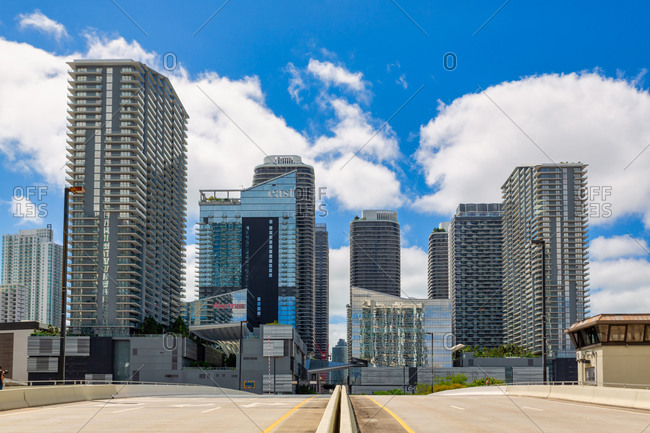 Miami, FL, United States - March 28, 2020: Cityscape Skyline of Buildings in the Brickell Financial District, FL